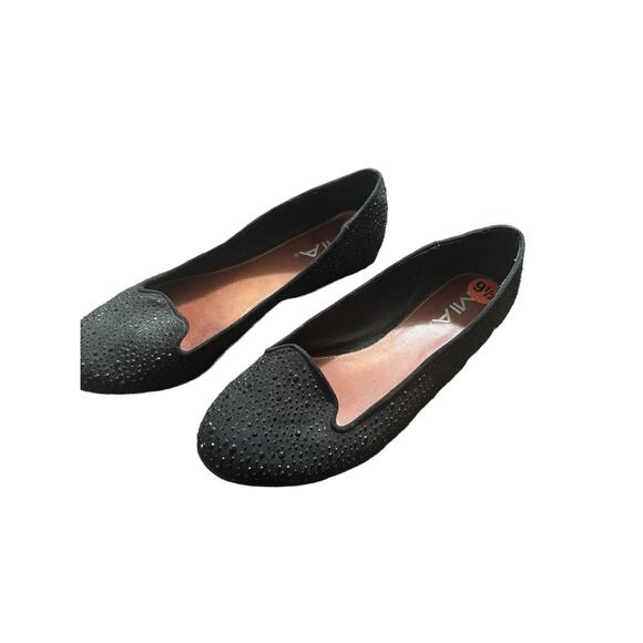 Mia Black Studded Ballet Flats Womans Size 9.5 Witchy Goth Punk Contemporary - Picture 4 of 8